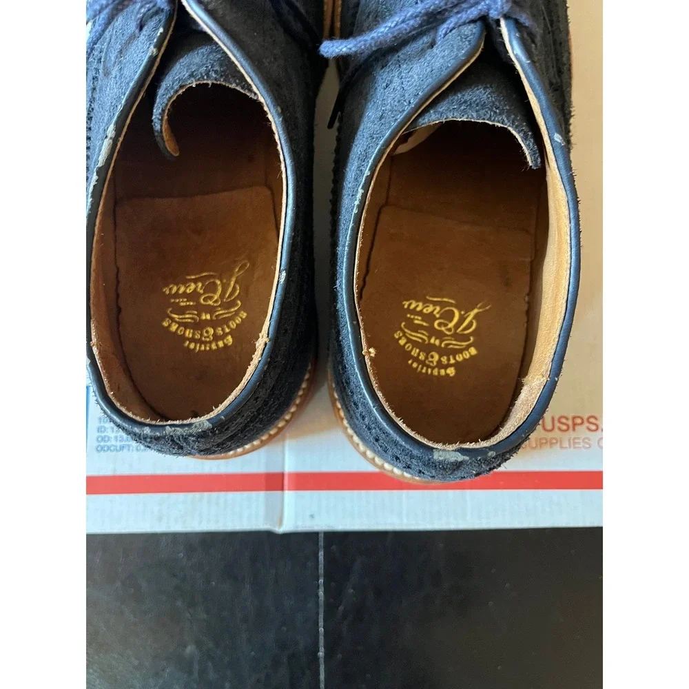 J.Crew Men Navy Blue Suede‎ Ludlow Wingtip Oxford